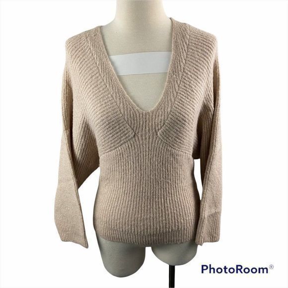 NWT LEITH‎ Tan Memoir V Neck Sweater (XS) - Picture 8 of 8